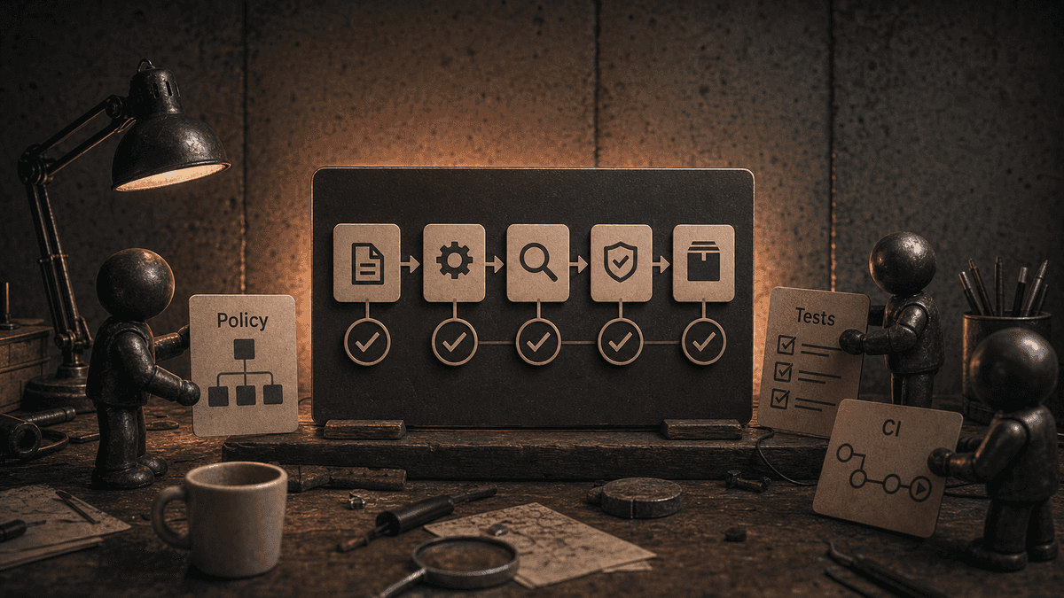 Cinematic 16:9: a single Composer pane on a workbench surrounded by