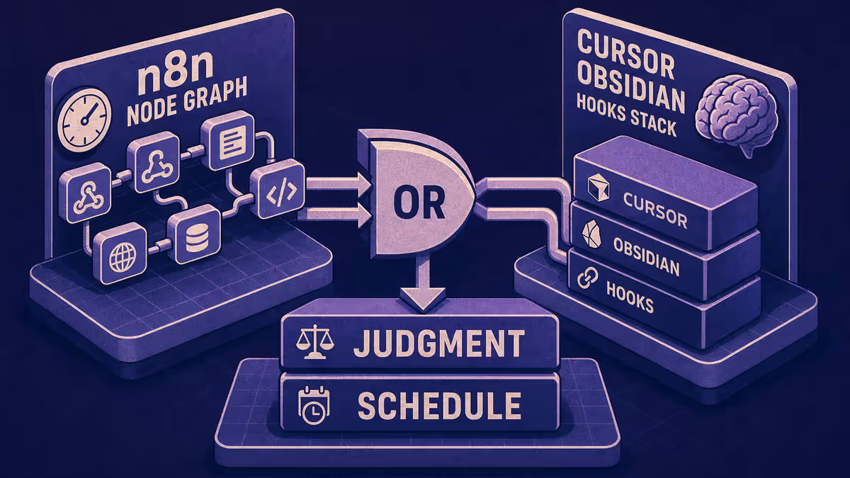 Industrial conveyor belts move scheduled packets while a lit desk handles one open folder for judgment work.